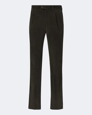 Rubinacci Modluca Cotton Corduroy Straight Trousers - Black