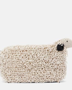 STAUD Dolly Beaded Clutch - Metallic