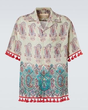 Valentino Paisley Linen Bowling Shirt - Multicolour