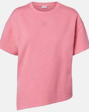 Loewe Anagram Cotton-Blend Jersey T-Shirt - Pink