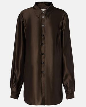 KHAITE Auryn Twill Shirt - Brown
