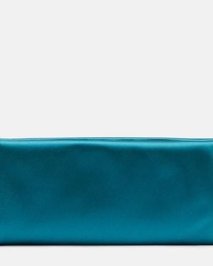 Saint Laurent Evening Cassandre Satin Clutch - Blue