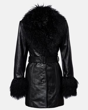 Nili Lotan Sefa Belted Leather Jacket - Black