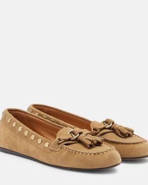 Isabel Marant Verzierte Loafers Faxel Aus Veloursleder - Braun