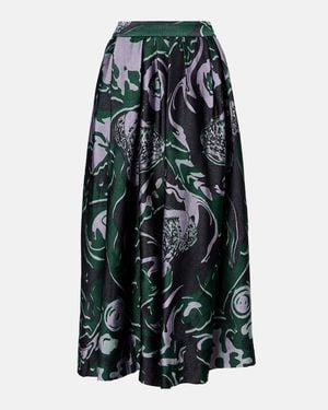 Dries Van Noten Printed Midi Skirt - Black