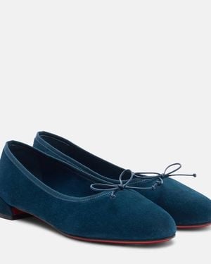 Christian Louboutin Sweetie Jane Suede Ballet Flats - Blue