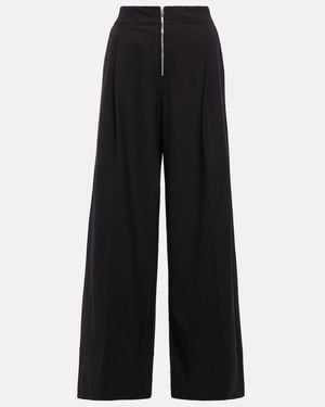 Proenza Schouler High-Rise Wide-Leg Wool-Blend Pants - Black