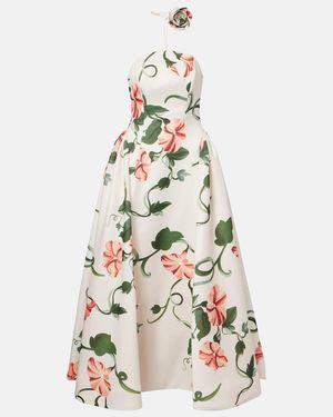 LEO LIN Floral Bustier Gown - White