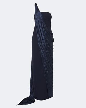 Marmar Halim Verziertes Set Aus Bustier-Robe Und Cape - Blau