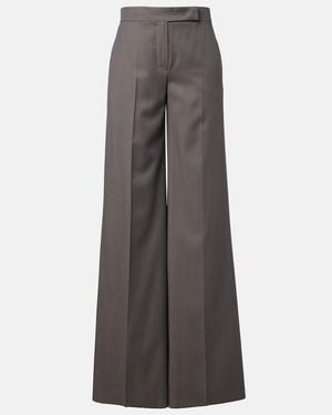 Max Mara Serio Virgin Wool Wide-Leg Trousers - Grey