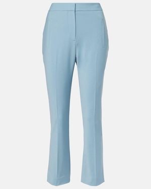 Veronica Beard Arte Cropped Wool-Blend Slim Trousers - Blue