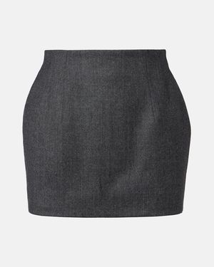 Wardrobe NYC Wool Miniskirt - Gray