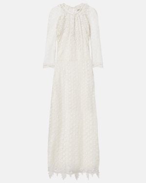 Isabel Marant Hayra Cotton Guipure Lace Maxi Dress - White