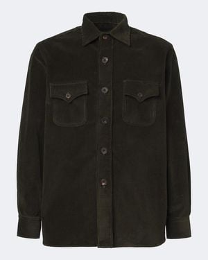 Rubinacci Cotton Corduroy Overshirt - Black