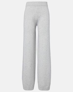 Jardin Des Orangers Cotton And Cashmere Wide-Leg Trousers - Grey