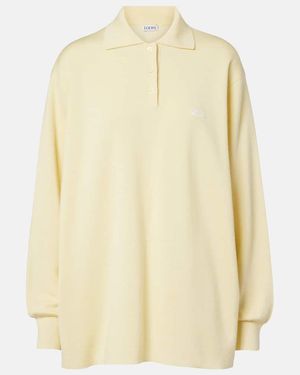 Loewe Double L Cashmere And Silk-Blend Polo Jumper - Natural