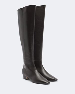 Aeyde Ilaria Leather Over-The-Knee Boots - Black