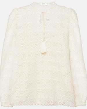 FRAME Cotton Lace Blouse - Natural