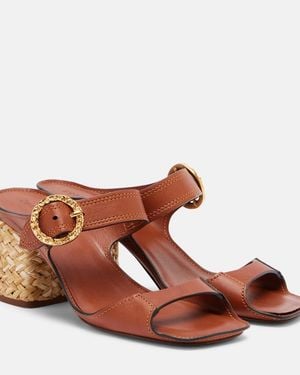 Zimmermann Solena Leather Mules - Brown