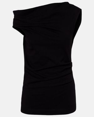 Dries Van Noten Asymmetric Cotton Top - Black