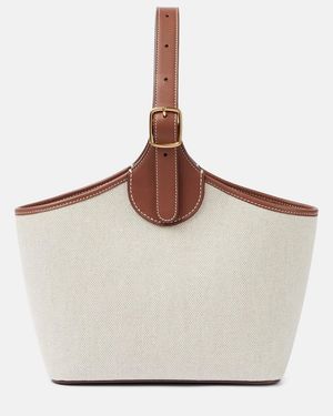 Loro Piana Bobbin Canvas Tote Bag - White