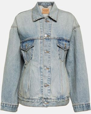 Balenciaga Hourglass Denim Jacket - Blue