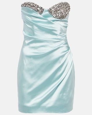 Area Crystal-Embellished Satin Minidress - Blue