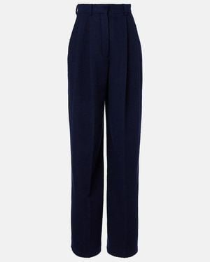Loro Piana Kurt High-Rise Wide-Leg Trousers - Blue