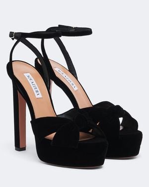 Aquazzura Salones Con Plataforma Cupid De Terciopelo - Negro