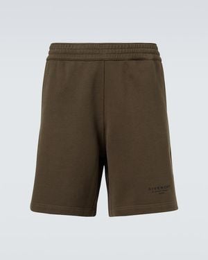 Givenchy Stamp Cotton Bermuda Shorts - Green