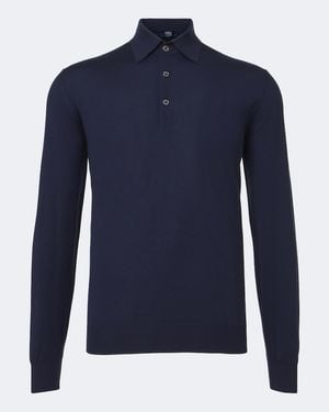 Fedeli Polopullover Aus Wolle - Blau