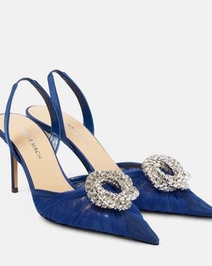 Mach & Mach Galaxy 85 Tulle Slingback Court Shoes - Blue