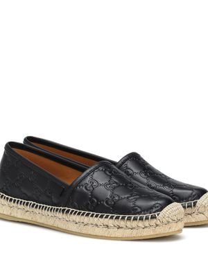 Gucci Signature Leather Espadrilles - Black