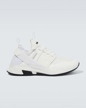 Tom Ford Lace-Up Trainers With Logo Patch - White