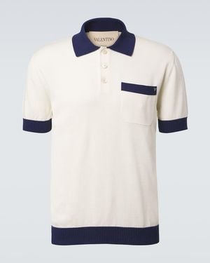 Valentino Vgold Cotton Polo Shirt - White