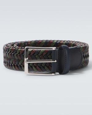 Rubinacci Cinturon Trenzado De Piel - Negro
