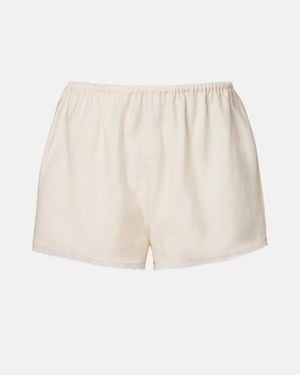 Posse Perla Lace-Trimmed Shorts - Natural