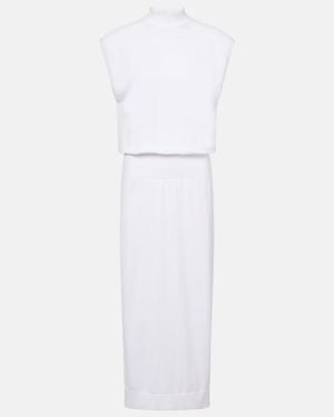 Alaïa Column Cotton Midi Dress - White