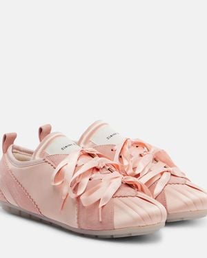 Simone Rocha Sneakers Ballerina Grip Aus Satin Und Veloursleder - Pink