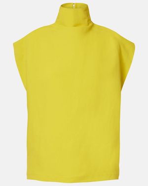 Alaïa Poplin Turtleneck Top - Yellow