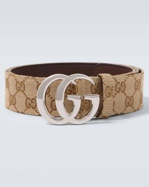 Gucci Guertel Flat Marmont Aus Gg Aus Canvas - Braun