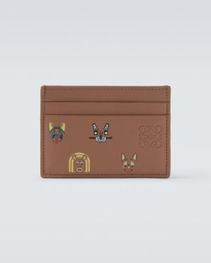 Loewe X Louis Wain Printed Leather Cardholder - Brown