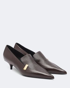 Proenza Schouler Slash Leather Loafer Court Shoes - Grey