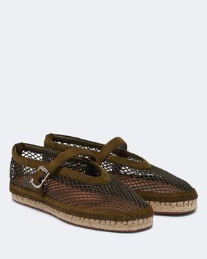 Alaïa Espadrilles Aus Netzstoff Mit Leder - Braun