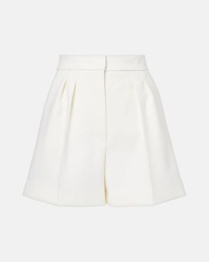 Max Mara Zic High-Rise Wool-Blend Canvas Shorts - White
