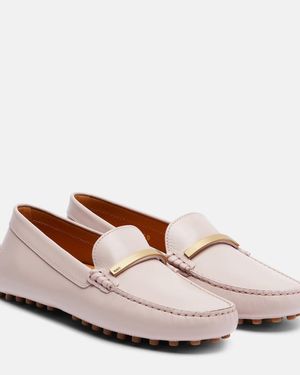 Tod's Gommino Leather Driving Shoes - Pink
