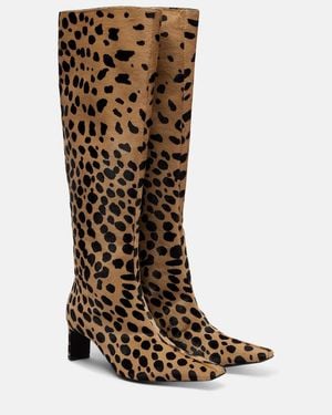 KHAITE Ona 55 Calf Hair Knee-High Boots - Brown