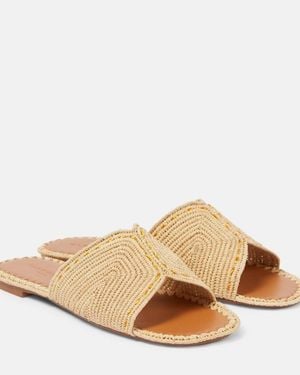 Robert Clergerie Ineni Raffia Slides - Natural