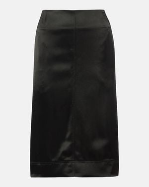 TOTEME Paneled Satin Midi Skirt - Black