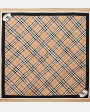 Burberry Tuch Check Aus Seiden-Twill - Mettallic